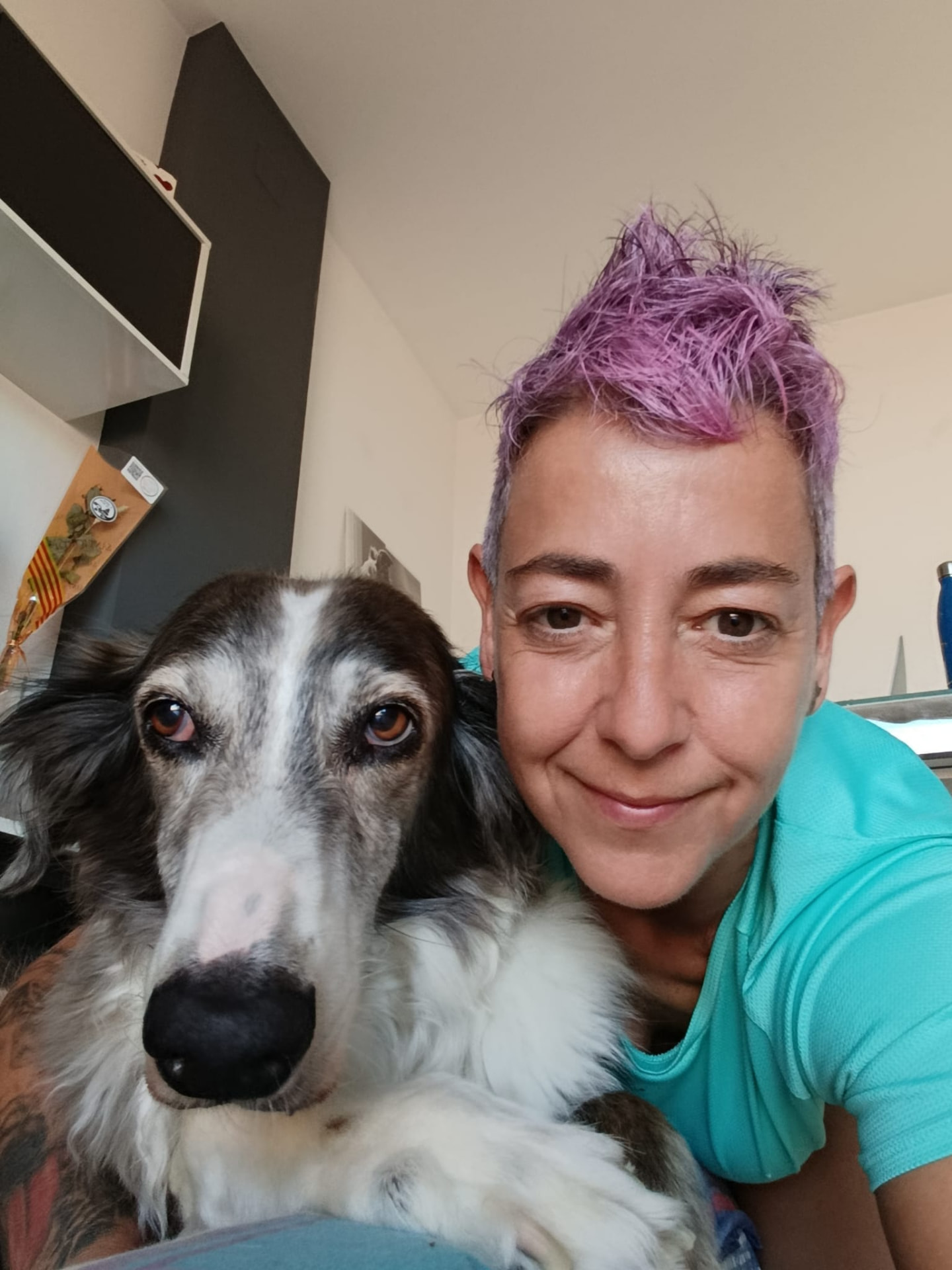 Ángela con su perro Ron